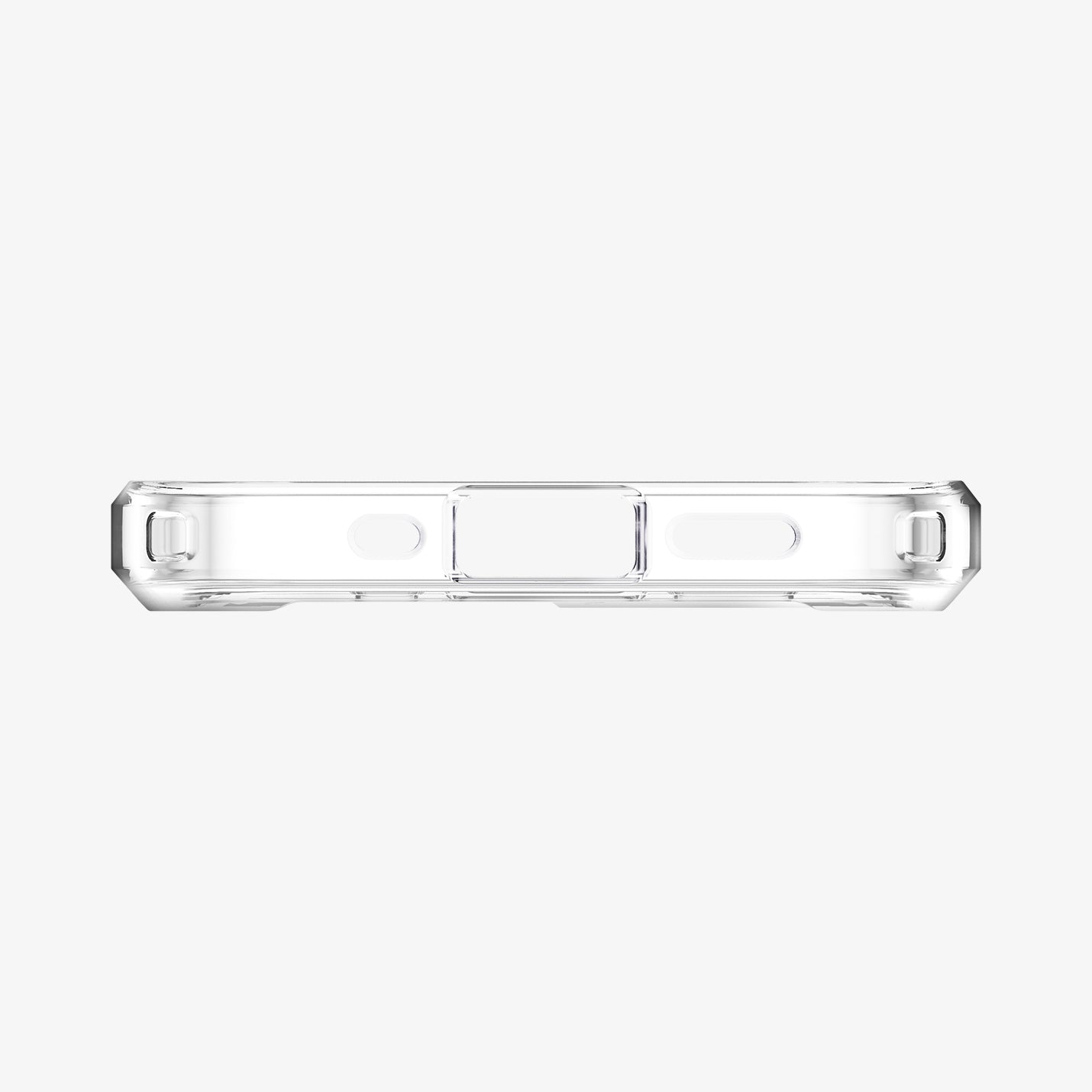 ACS01745 - iPhone 12 Mini Case Ultra Hybrid in crystal clear showing the bottom with precise cutouts