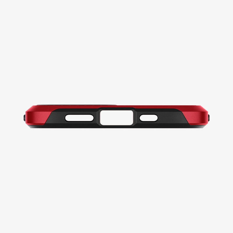 ACS02255 - iPhone 12 / iPhone 12 Pro Case Neo Hybrid in red showing the bottom with precise cutouts