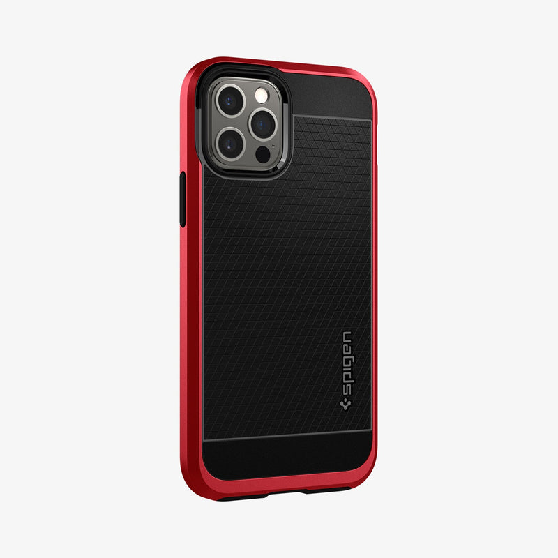 ACS02255 - iPhone 12 / iPhone 12 Pro Case Neo Hybrid in red showing the back and partial side