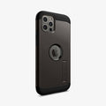 ACS01709 - iPhone 12 / iPhone 12 Pro Case Tough Armor in gunmetal showing the back and partial side