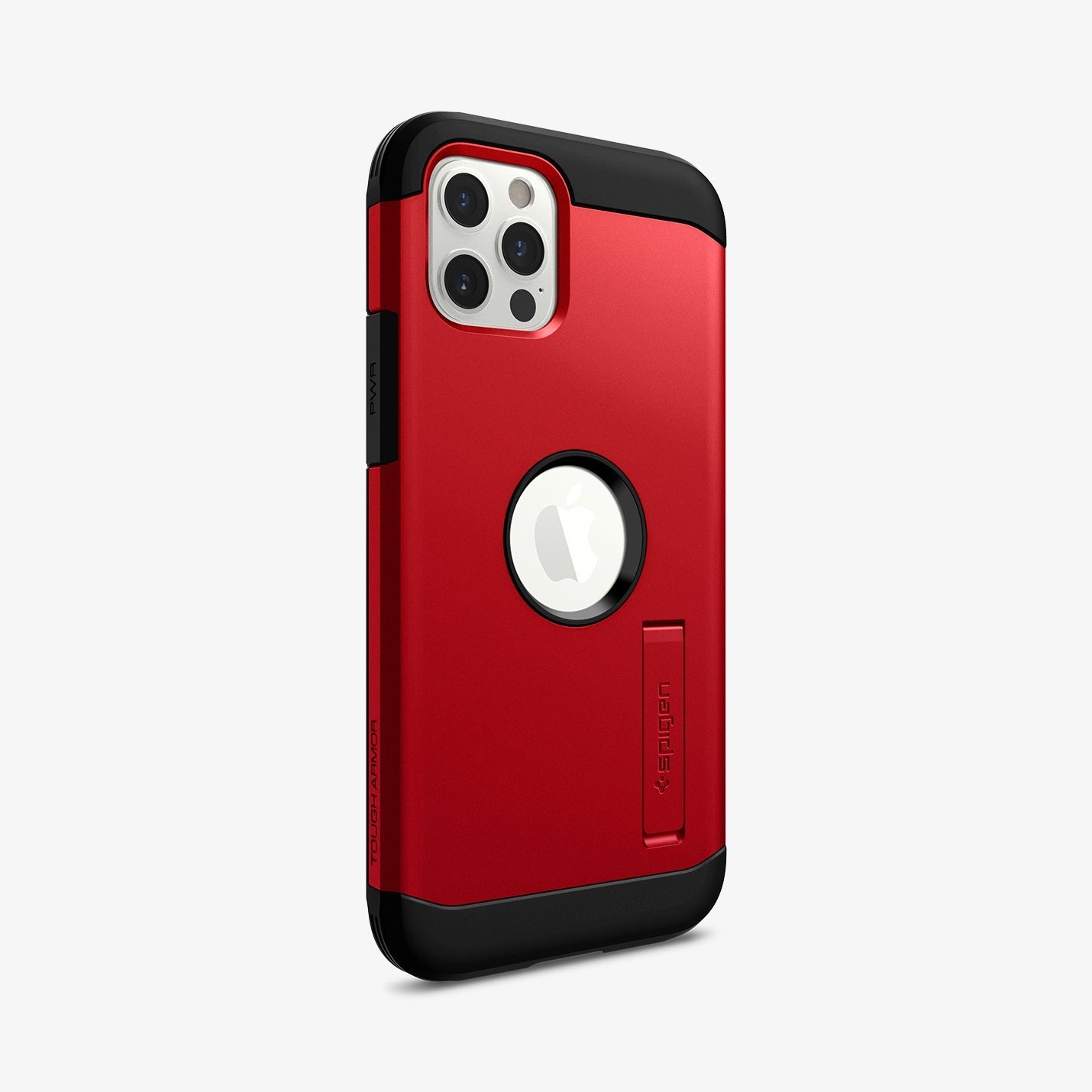 ACS02253 - iPhone 12 / iPhone 12 Pro Case Tough Armor in red showing the back and partial side