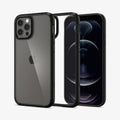 ACS01703 - iPhone 12 Pro / 12 Case Ultra Hybrid in matte black showing the back, inside and front