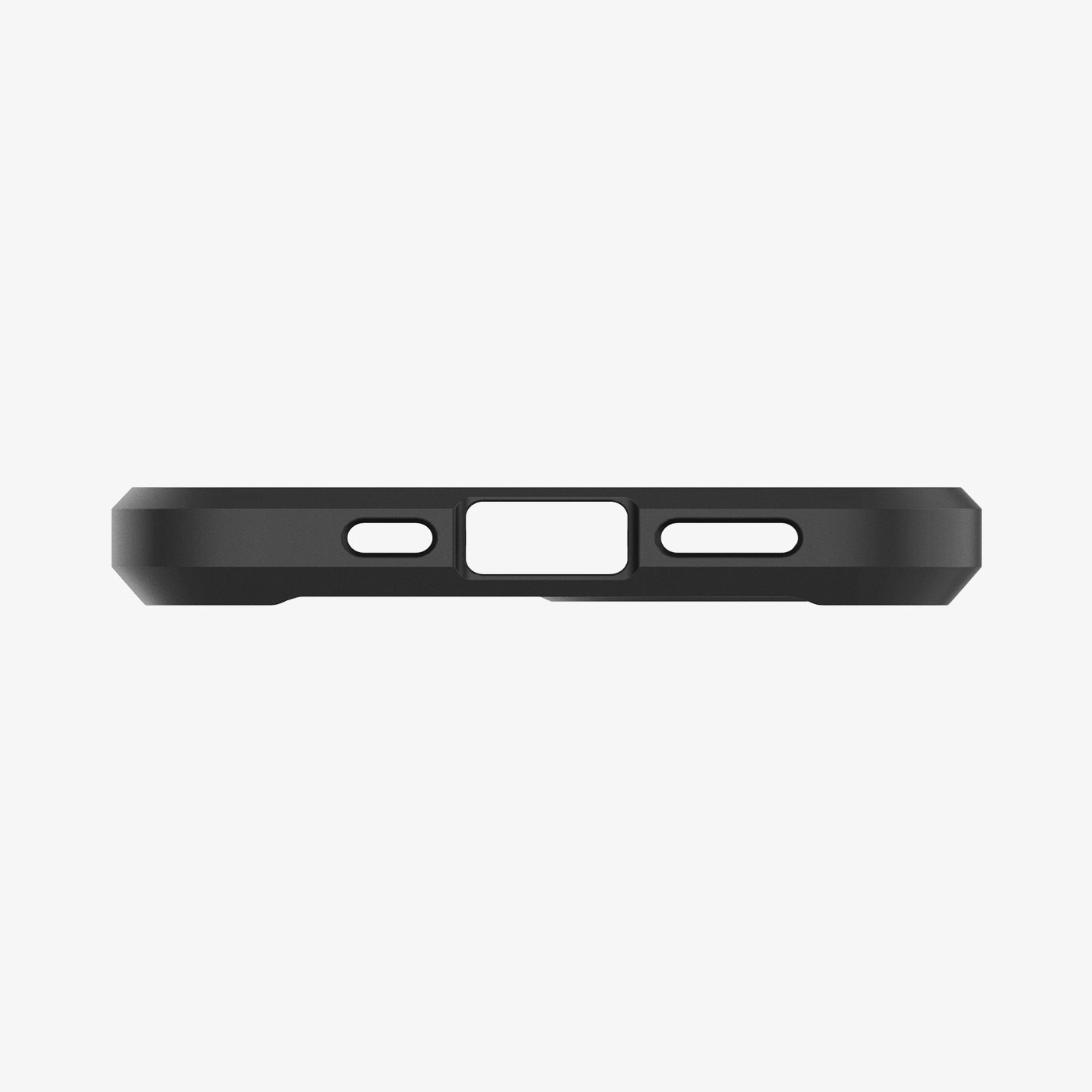 ACS01703 - iPhone 12 Pro / 12 Case Ultra Hybrid in matte black showing the bottom with precise cutouts