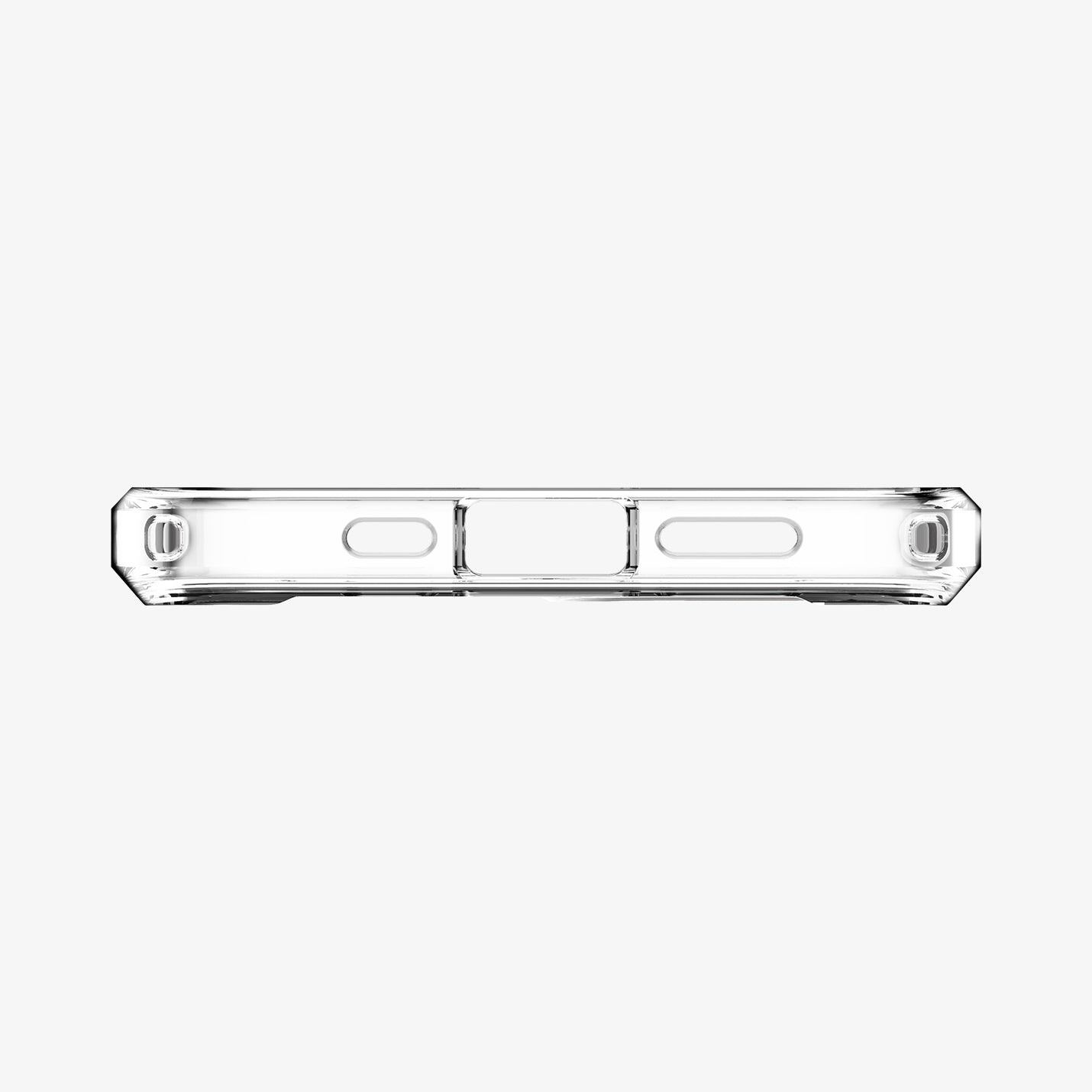 ACS01702 - iPhone 12 Pro / 12 Case Ultra Hybrid in crystal clear showing the bottom with precise cutouts