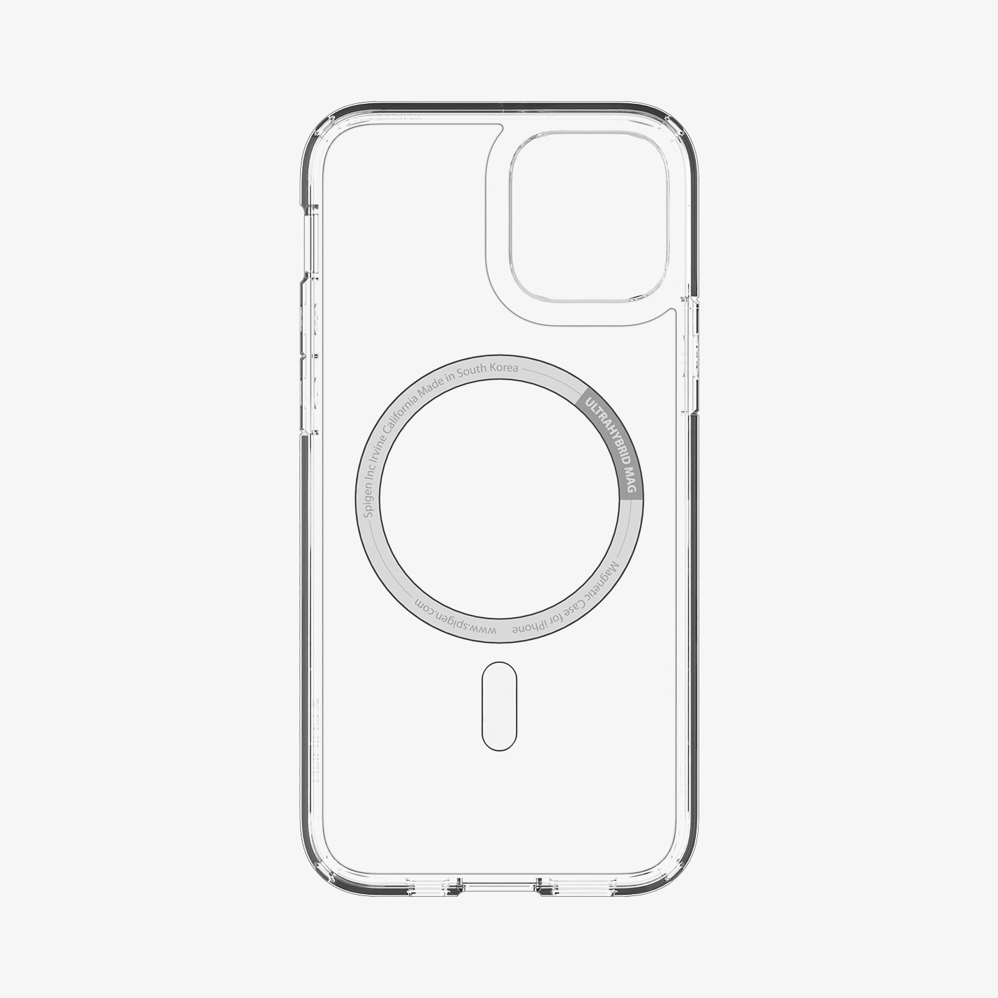 ACS04083 - iPhone 12 / 12 Pro Case Ultra Hybrid Mag (MagFit) in carbon fiber showing the inside of case