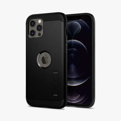 ACS01626 - iPhone 12 Pro Max Case Tough Armor in black showing the back and front