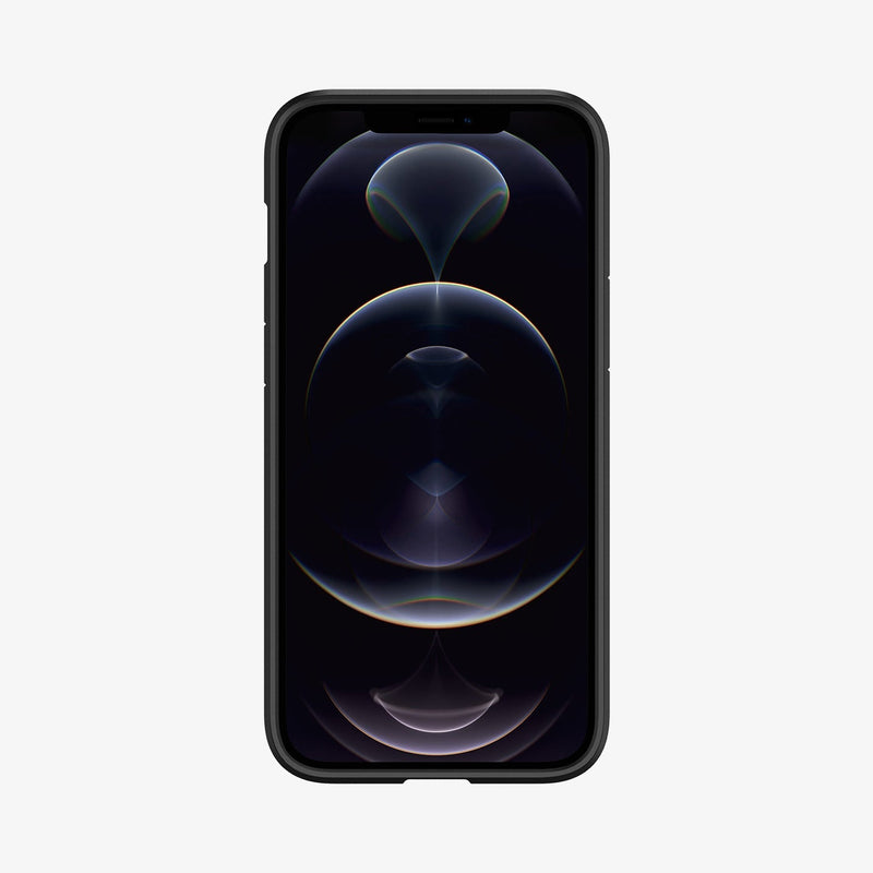 ACS01619 - iPhone 12 Pro Max Case Ultra Hybrid in matte black showing the front