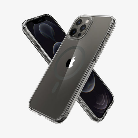 ACS02623 - iPhone 12 Pro Max Case Ultra Hybrid Mag (MagFit) in graphite showing the back, front and sides