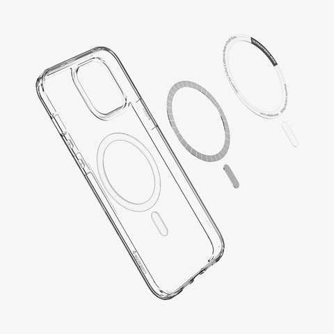 ACS02623 - iPhone 12 Pro Max Case Ultra Hybrid Mag (MagFit) in graphite showing the inside magnetic ring layers