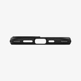 ACS03314 - iPhone 13 Mini Case Rugged Armor in matte black showing the bottom with precise cutouts