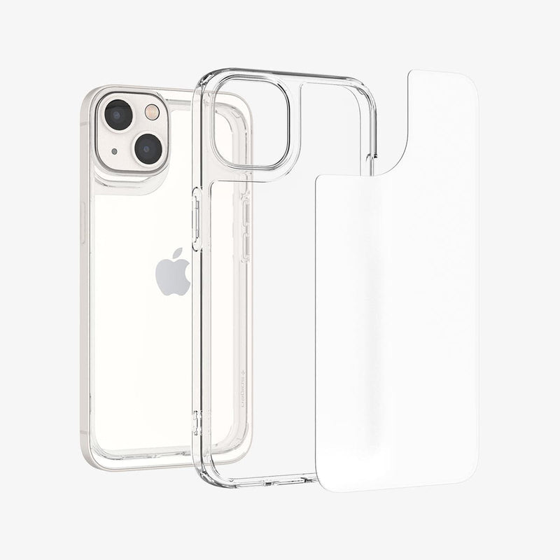 ACS03533 - iPhone 13 Case Quartz Hybrid in matte clear showing the back layers