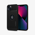 ACS03518 - iPhone 13 Case Rugged Armor in black showing the back and front