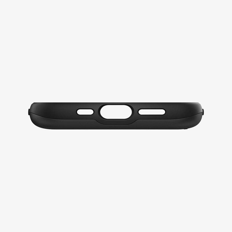 ACS03536 - iPhone 13 Case Slim Armor CS in black showing the bottom with precise cutouts