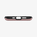 ACS03537 - iPhone 13 Case Slim Armor CS in rose gold showing the bottom with precise cutouts