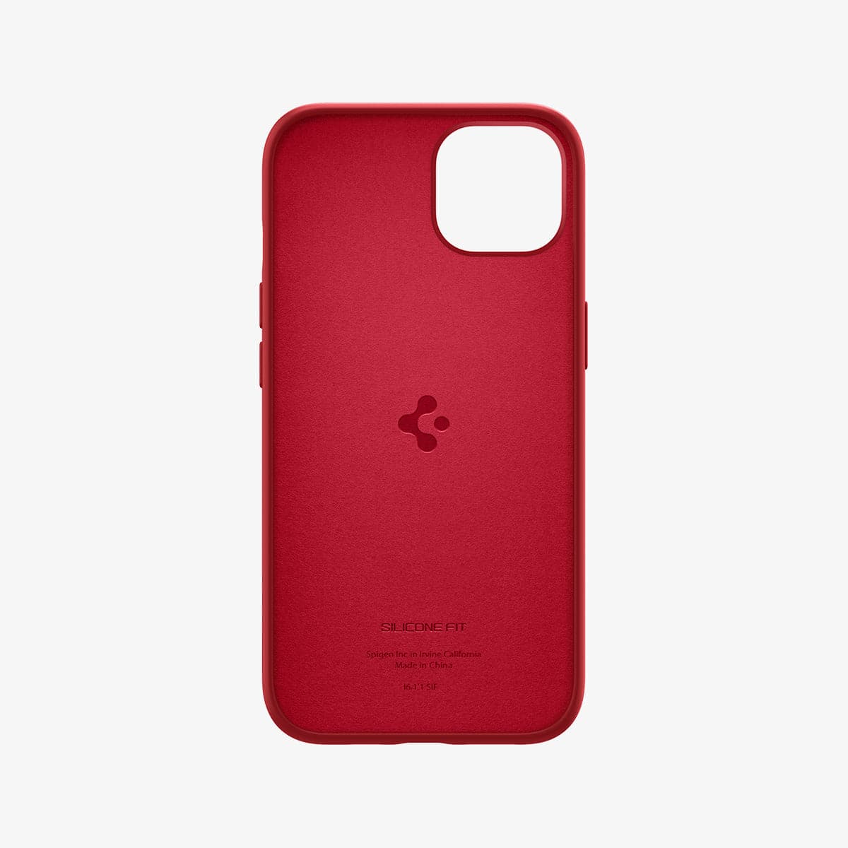 ACS03899 - iPhone 13 Case Silicone Fit in red showing the inside of case
