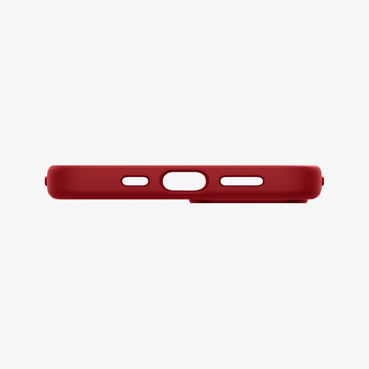 ACS03899 - iPhone 13 Case Silicone Fit in red showing the bottom with precise cutouts