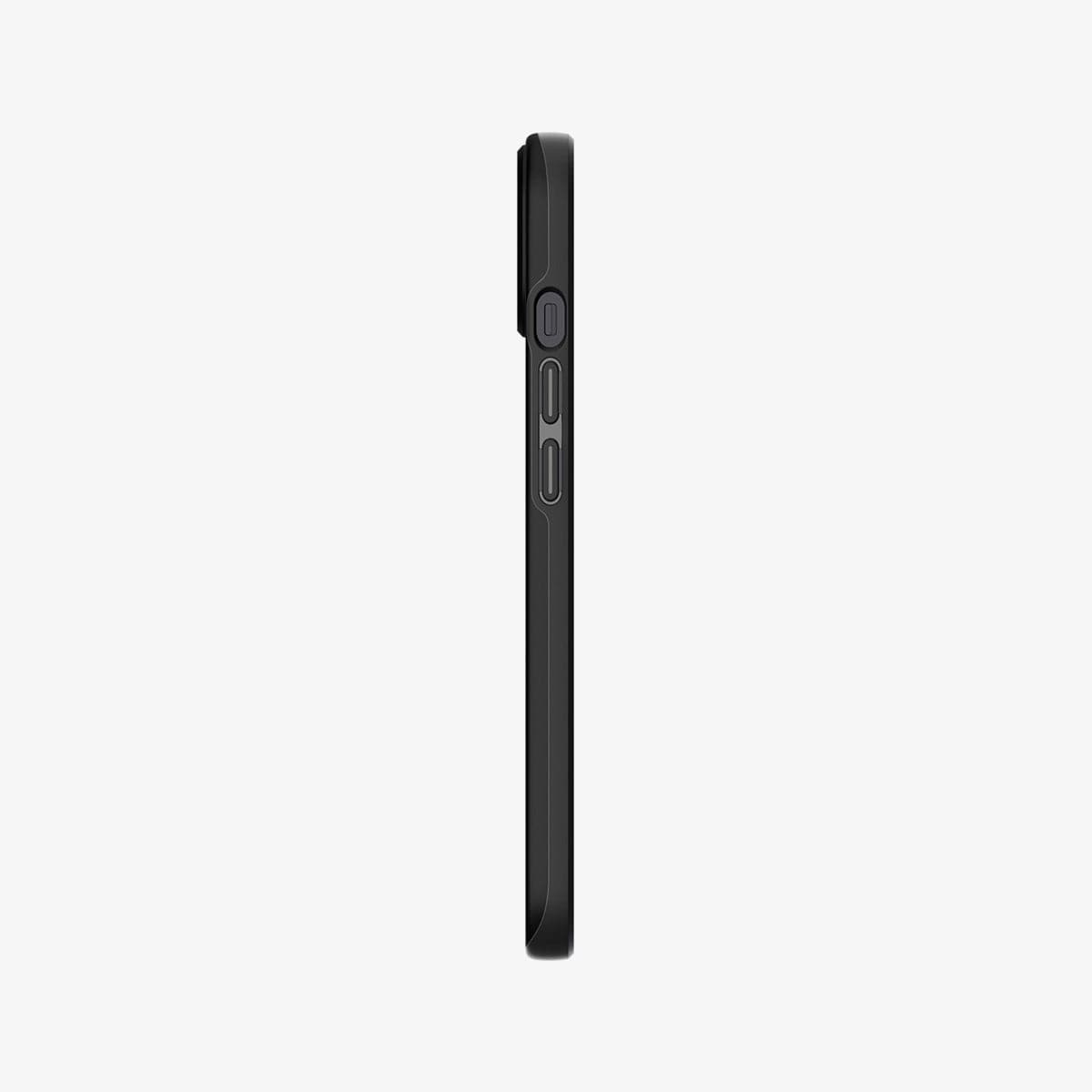 ACS03677 - iPhone 13 Case Thin Fit in black showing the side with volume controls