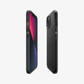 ACS03677 - iPhone 13 Case Thin Fit in black showing the sides, partial back and front