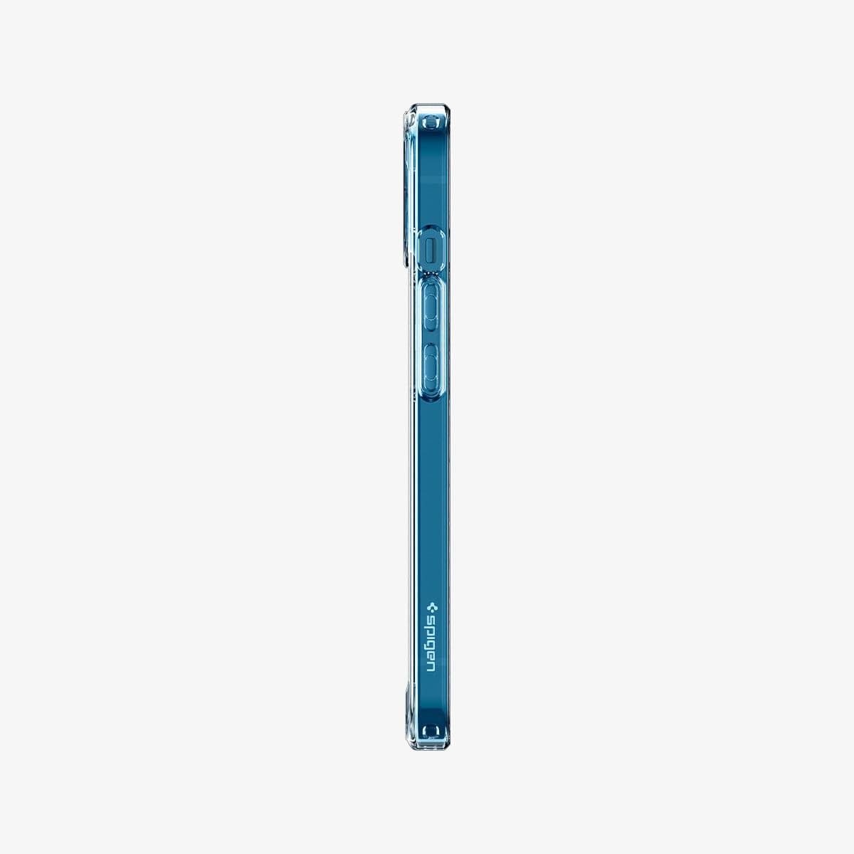 ACS03522 - iPhone 13 Case Ultra Hybrid in crystal clear showing the side with volume controls