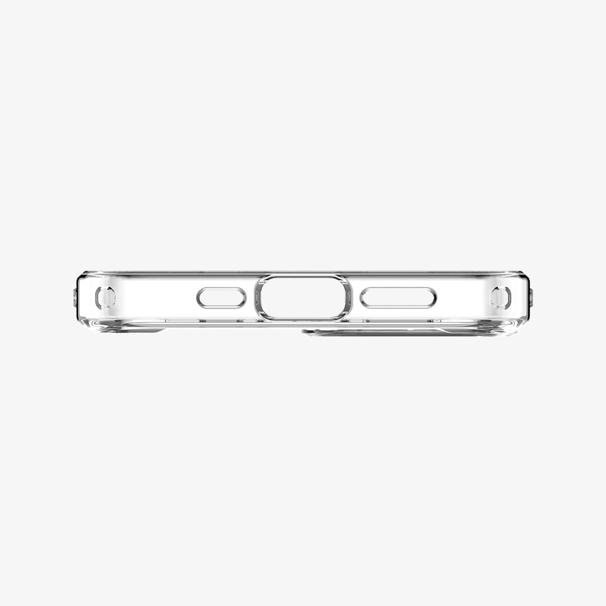 ACS03528 - iPhone 13 Case Ultra Hybrid Mag Safe Compatible in white showing the bottom with precise cutouts