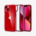 ACS03524 - iPhone 13 Case Ultra Hybrid in red crystal showing the back, inside and front
