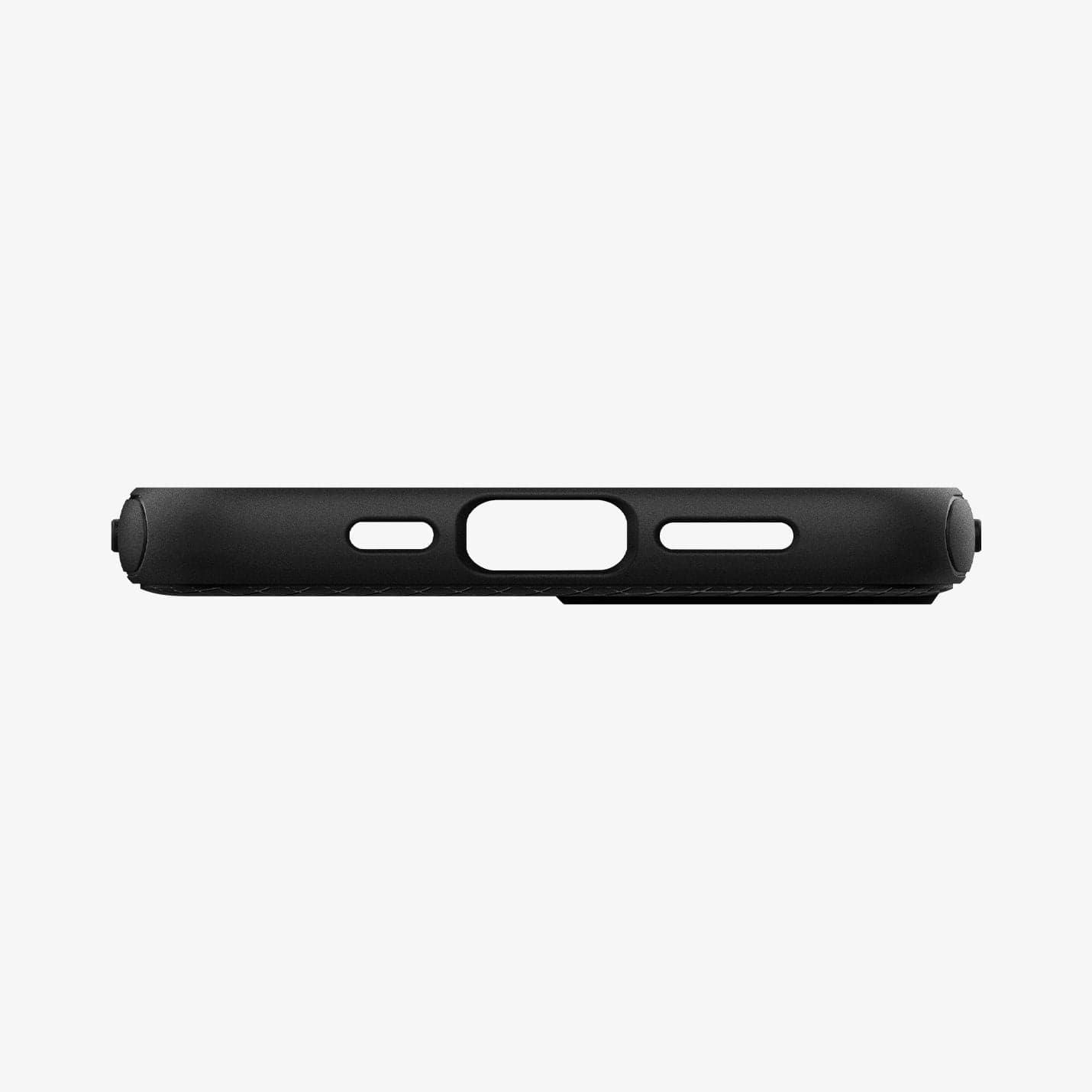 ACS03680 - iPhone 13 Mini Case Mag Armor in black showing the bottom with precise cutouts