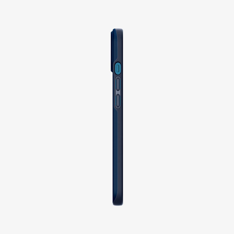 ACS03307 - iPhone 13 Mini Case Thin Fit in navy blue showing the side with volume controls