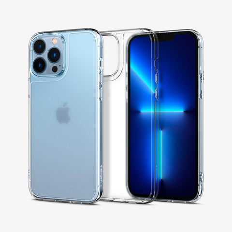 ACS03215 - iPhone 13 Pro Max Case Quartz Hybrid in matte clear showing the back, inside and front