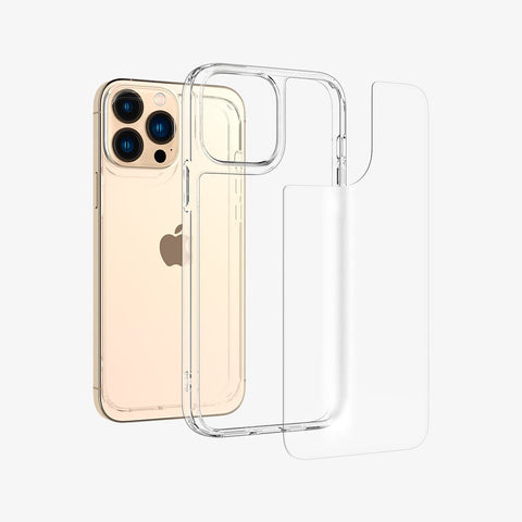 ACS03215 - iPhone 13 Pro Max Case Quartz Hybrid in matte clear showing the back layers