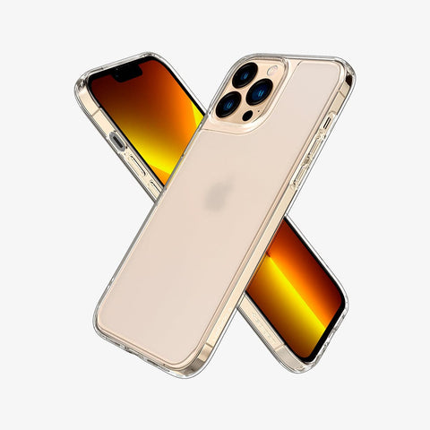 ACS03215 - iPhone 13 Pro Max Case Quartz Hybrid in matte clear showing the back, front and sides