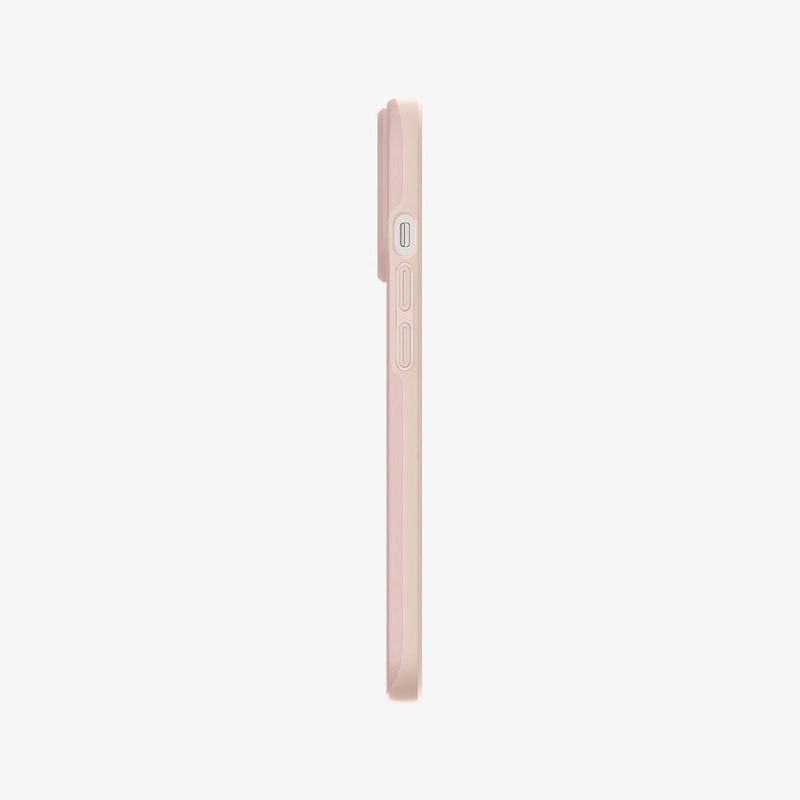 ACS03676 - iPhone 13 Pro Case Thin Fit in pink sand showing the side with volume controls
