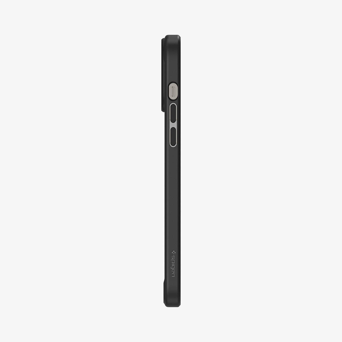 ACS03621 - iPhone 13 Pro Case Ultra Hybrid Matte in frost black showing the side with volume controls