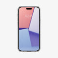 ACS06788 - iPhone 15 Case Liquid Crystal Glitter in crystal quartz showing the front