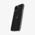 ACS06788 - iPhone 15 Case Liquid Crystal Glitter in crystal quartz showing the back and side