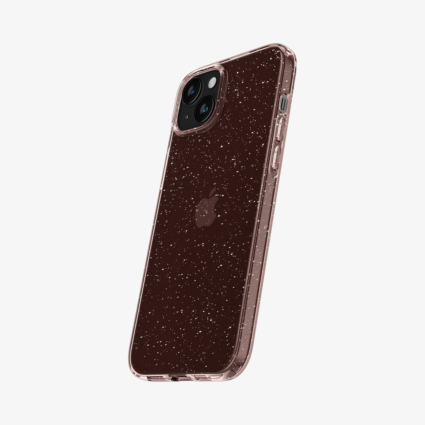 ACS06789 - iPhone 15 Case Liquid Crystal Glitter in rose quartz showing the back and side