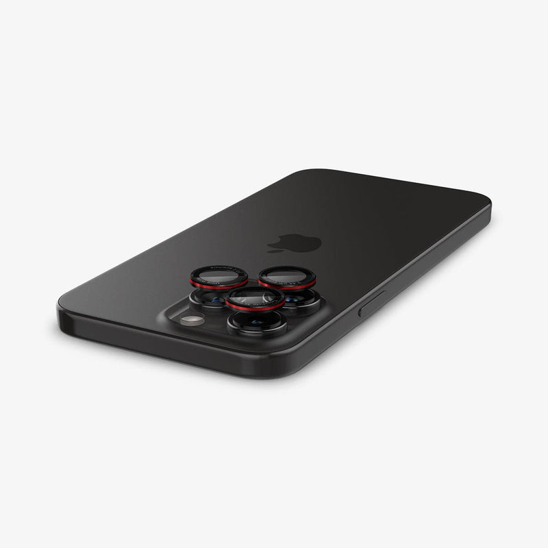 AGL05217 - iPhone 16 Pro / 16 Pro  Max Optik Pro Lens Protector L-series showing the lens protector hovering over the camera lens
