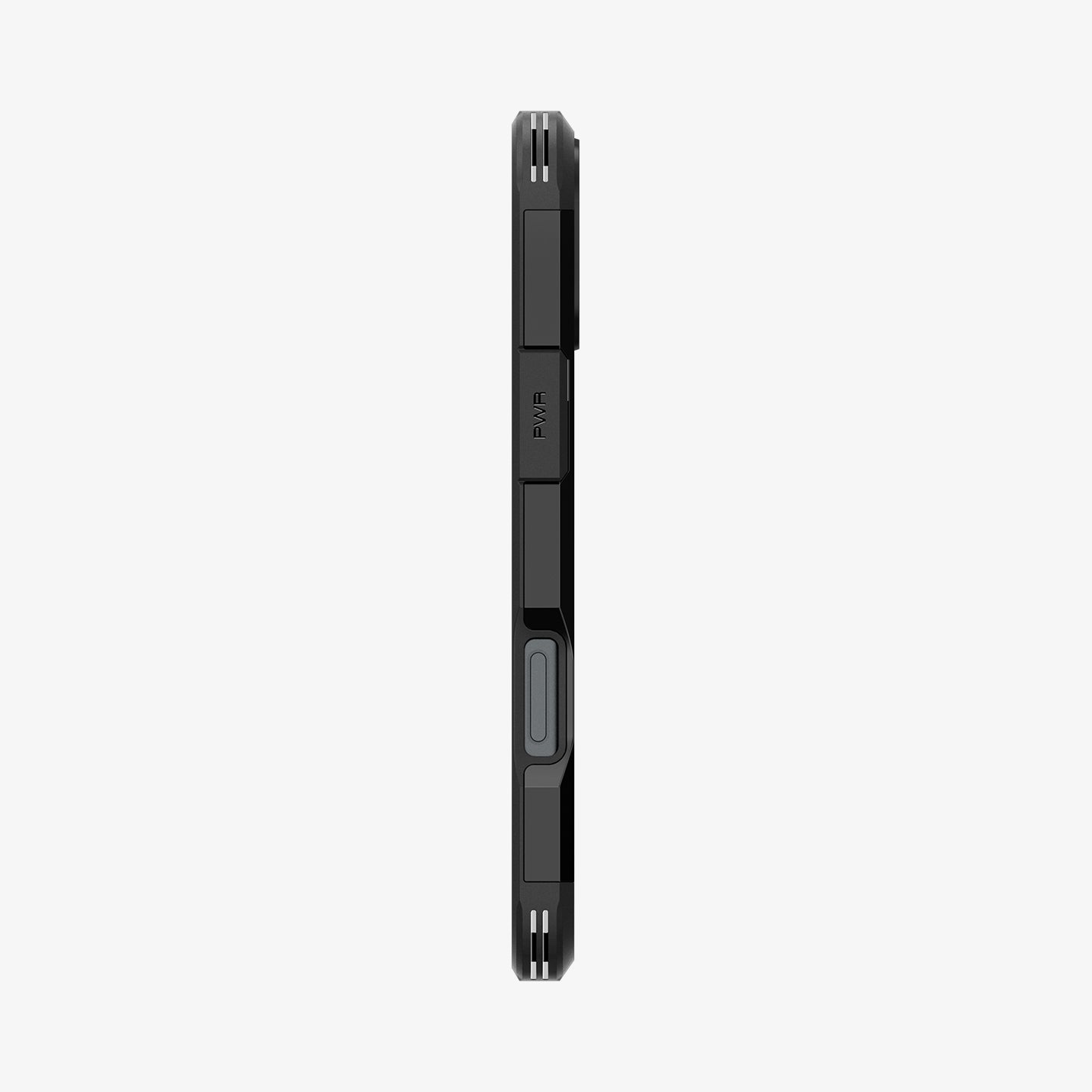 ACS08216 - iPhone 16 Case Tough Armor AI (MagFit) in Black showing the side with power button