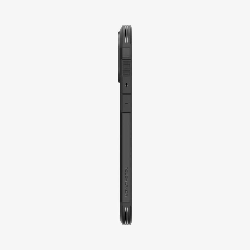 ACS08146 - iPhone 16 Pro Case Tough Armor AI (MagFit) in Black showing the side with volume buttons