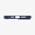 ACS06801 - iPhone 15 Case Ultra Hybrid in navy blue showing the bottom with precise cutouts