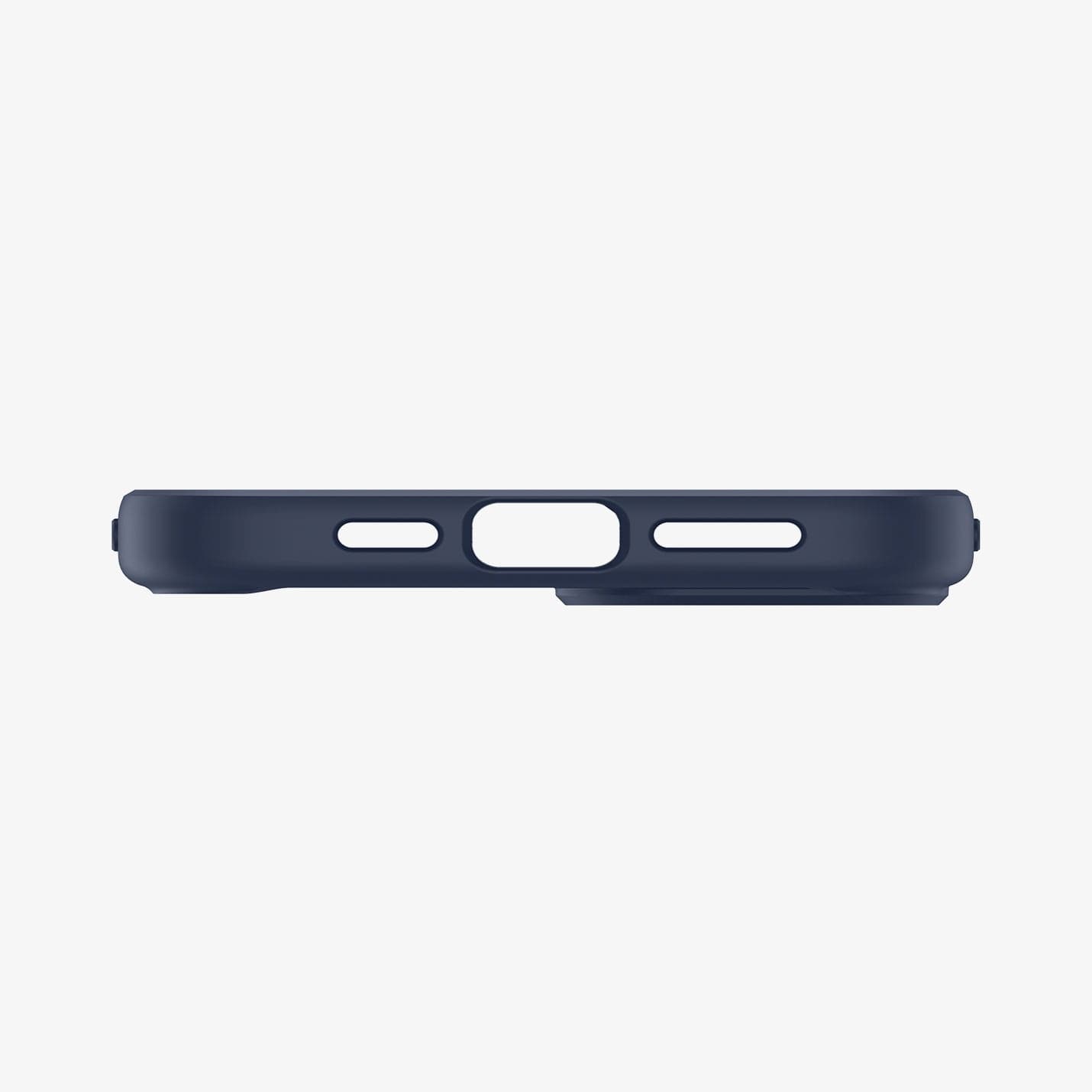 ACS06801 - iPhone 15 Case Ultra Hybrid in navy blue showing the bottom with precise cutouts