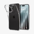 ACS06699 - iPhone 15 Pro Case Liquid Crystal in crystal clear showing the back and front