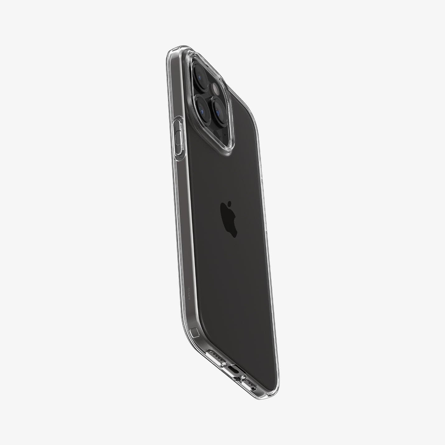 ACS06699 - iPhone 15 Pro Case Liquid Crystal in crystal clear showing the back, side and bottom