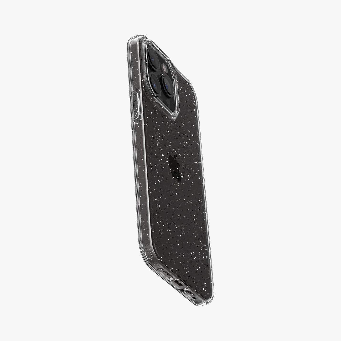 ACS06701 - iPhone 15 Pro Case Liquid Crystal Glitter in crystal quartz showing the back, side and bottom