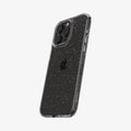 ACS06701 - iPhone 15 Pro Case Liquid Crystal Glitter in crystal quartz showing the back and side