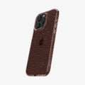 ACS06702 - iPhone 15 Pro Case Liquid Crystal Glitter in rose quartz showing the back and side