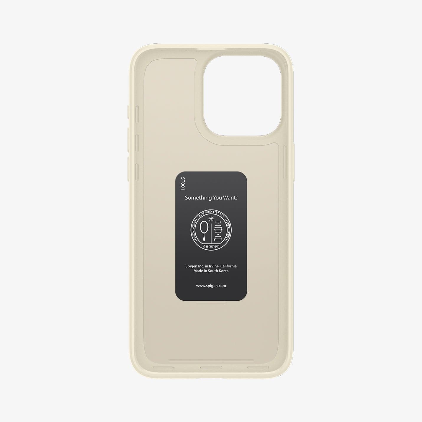 ACS06694 - iPhone 15 Pro Case Thin Fit in mute beige showing the inside of case