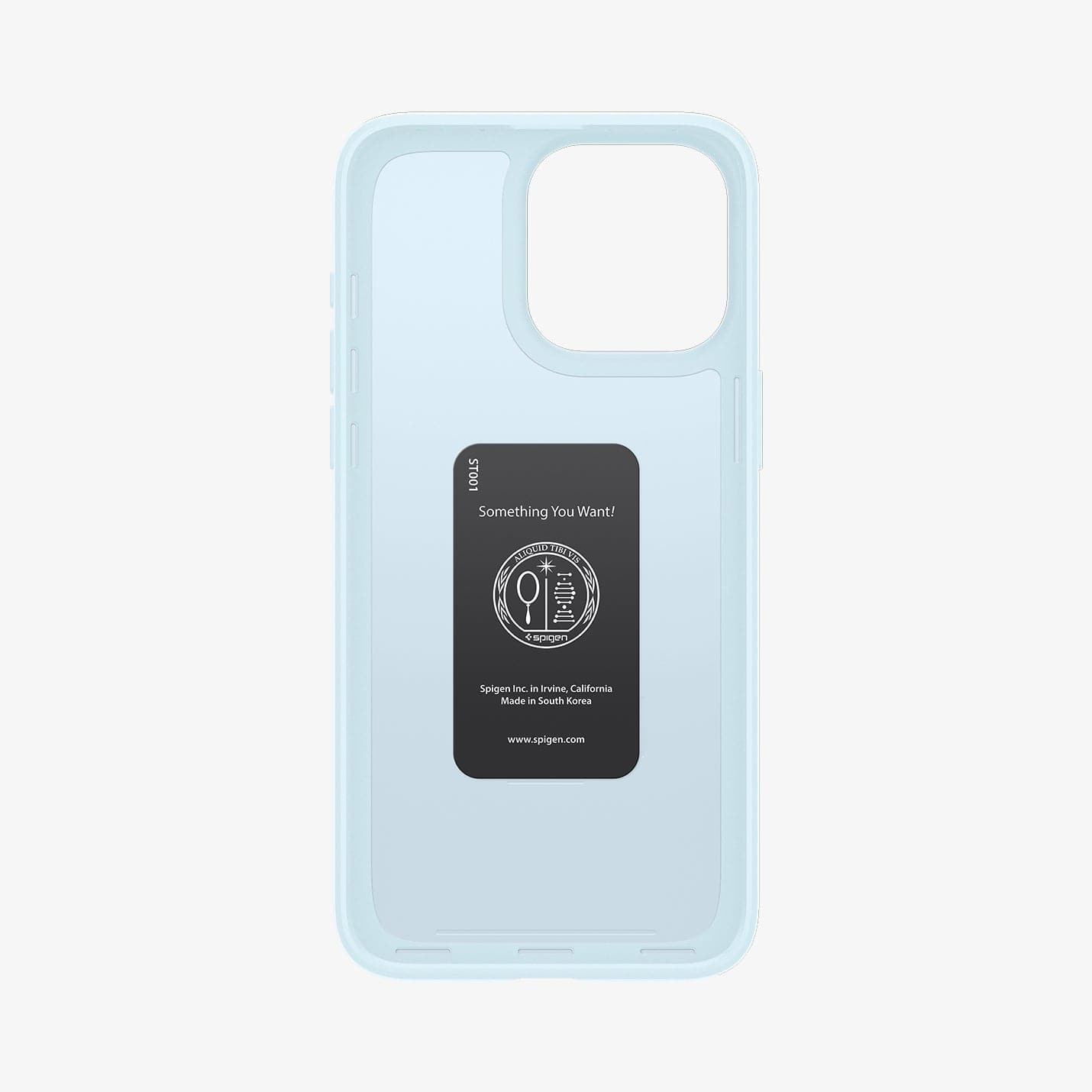 ACS06693 - iPhone 15 Pro Case Thin Fit in mute blue showing the inside of case