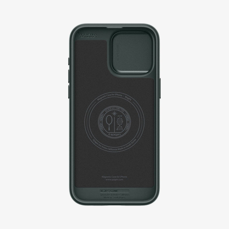 ACS06739 - iPhone 15 Pro Case Optik Armor (MagFit) in abyss green showing the inside of case
