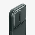 ACS06739 - iPhone 15 Pro Case Optik Armor (MagFit) in abyss green showing the back and side zoomed in on camera lens