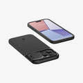 ACS06738 - iPhone 15 Pro Case Optik Armor (MagFit) in black showing the back, top, side, bottom and front